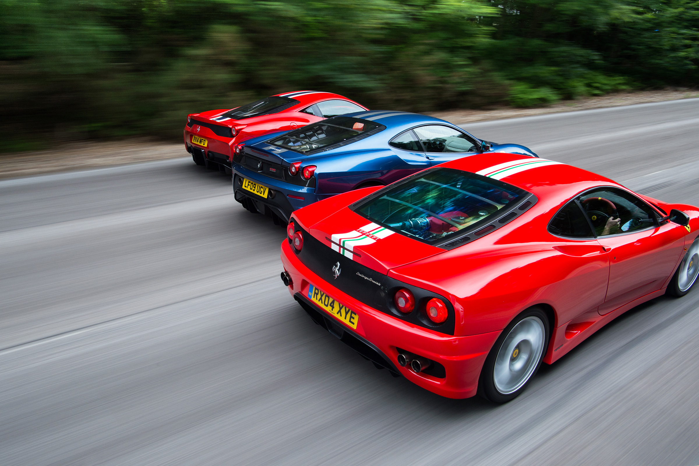458 Speciale vs F430 Scuderia vs 360 Challenge Stradale