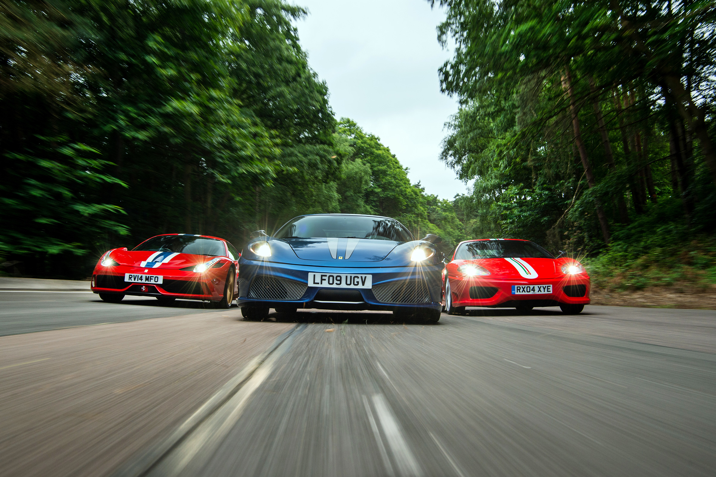 458 Speciale vs F430 Scuderia vs 360 Challenge Stradale