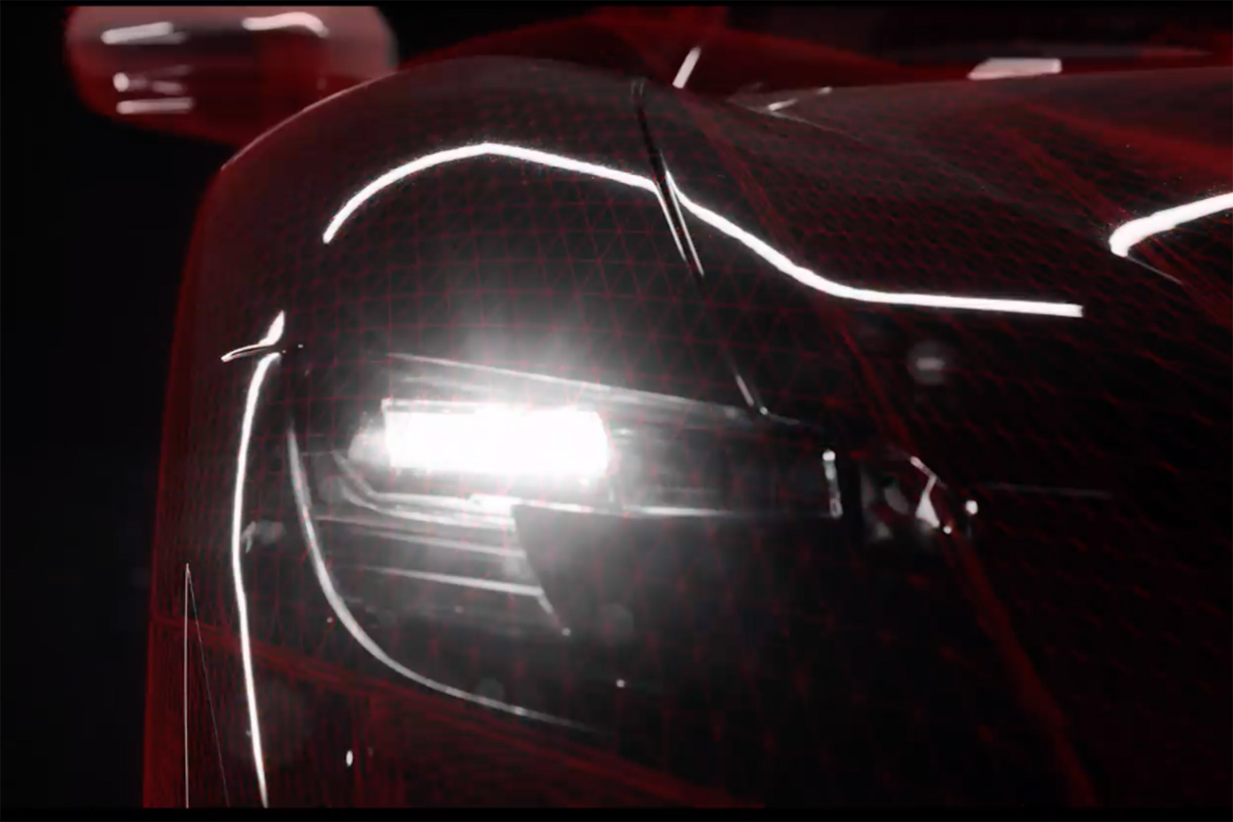 Ferrari hybrid supercar headlight
