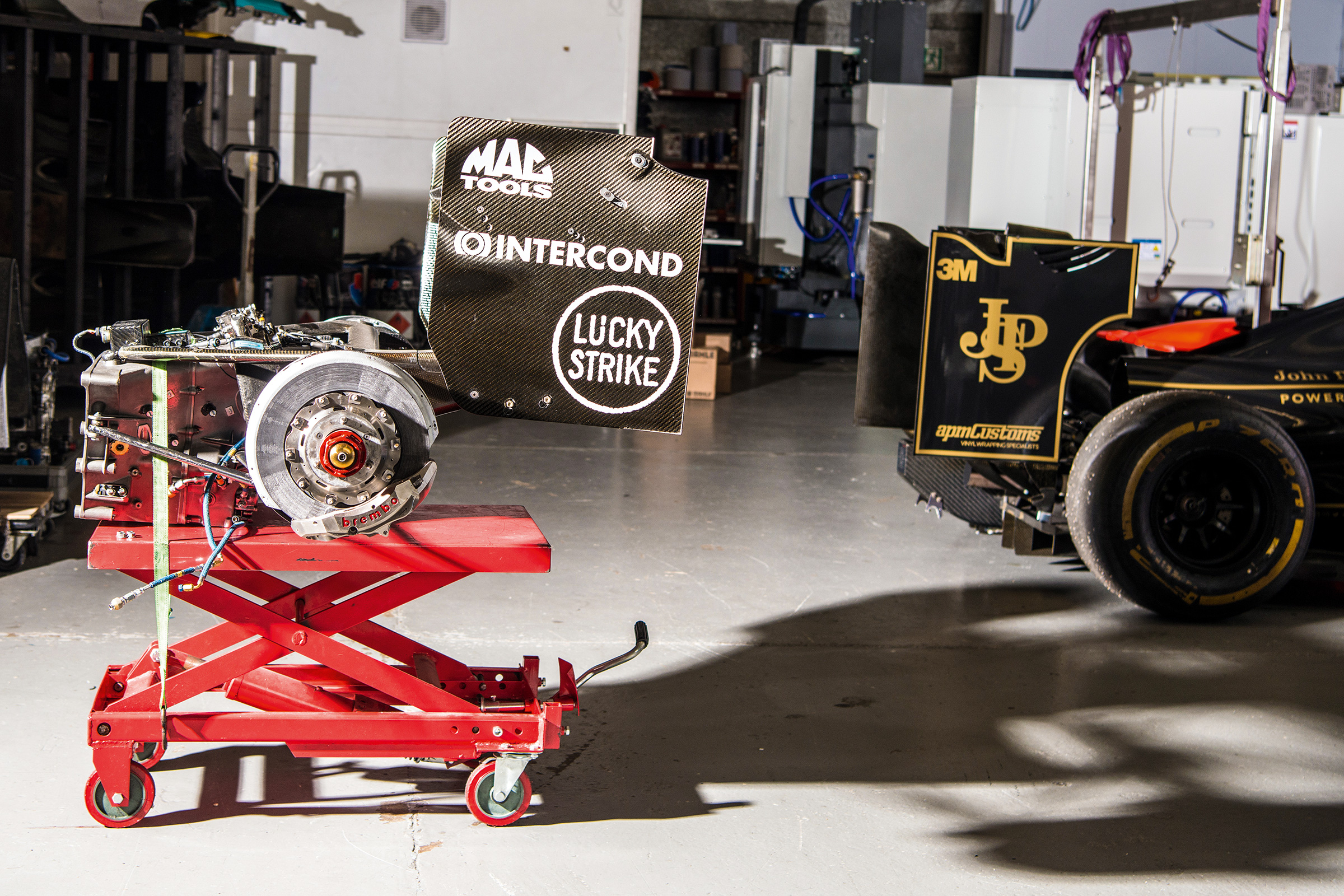 Used Formula 1 cars workshop