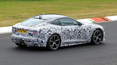 Jaguar F-type facelift spied rear three quarters