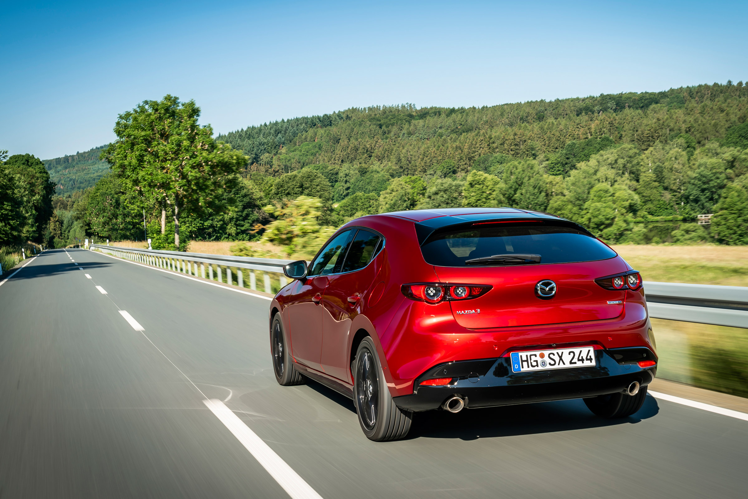New Mazda 3 Skyactiv-X 2019 review rear tracking