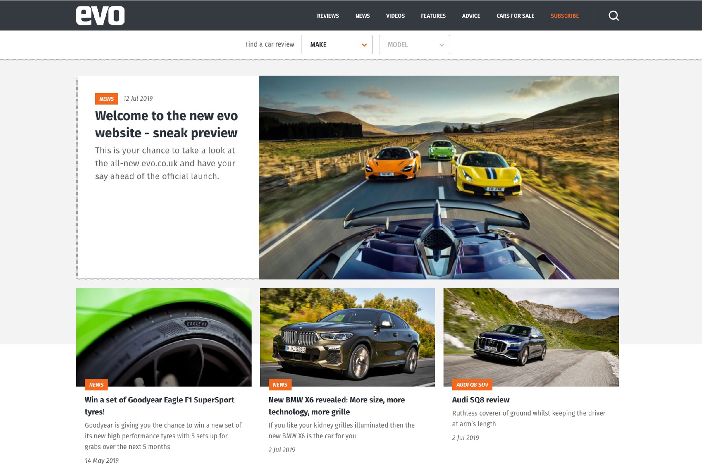 New website screen shot