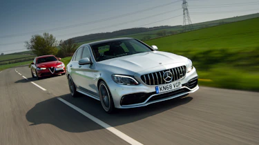 Mercedes-AMG C63 S vs Alfa Romeo Giulia Quadrifoglio front