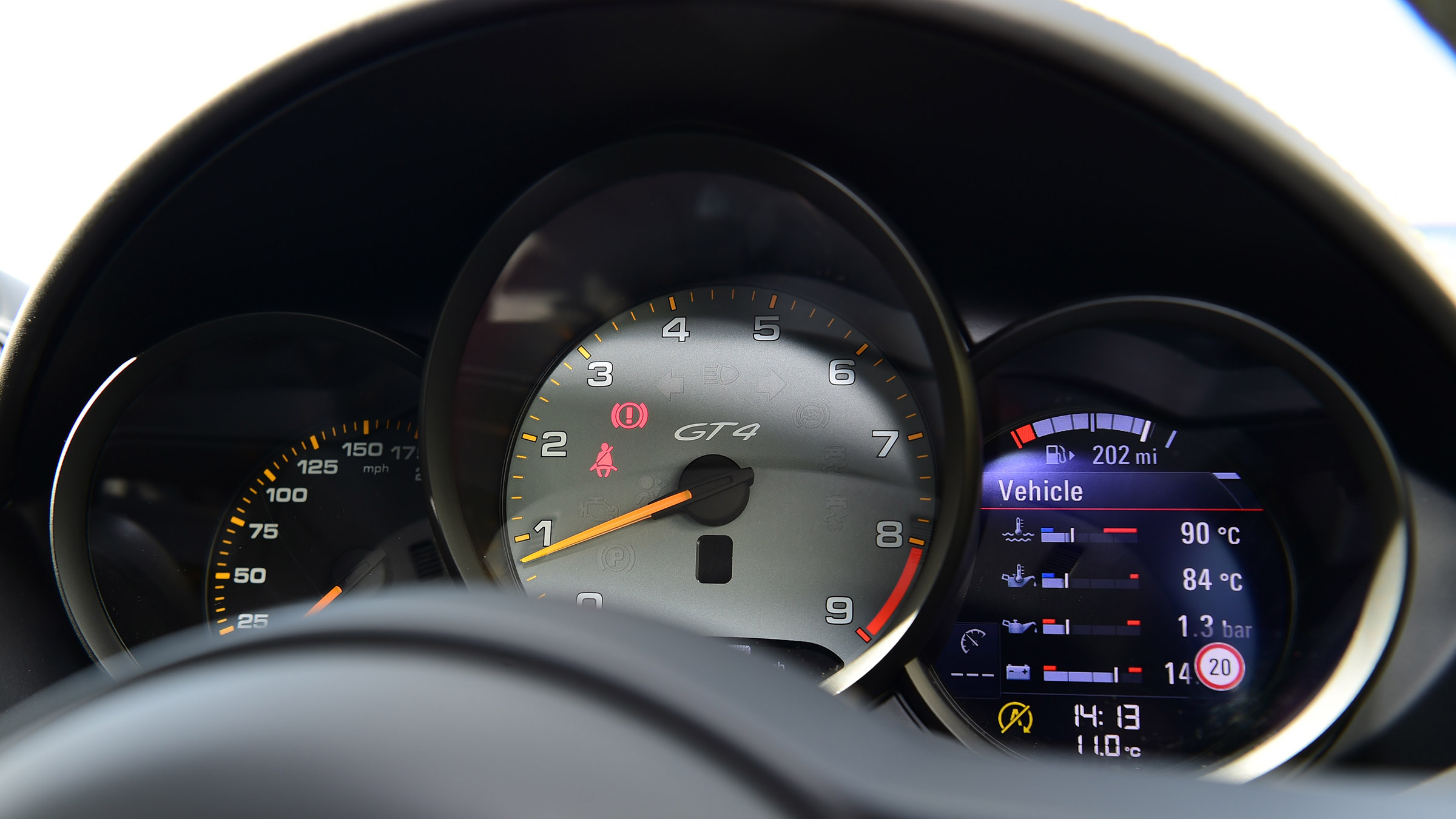 Porsche 718 Cayman GT4 dials