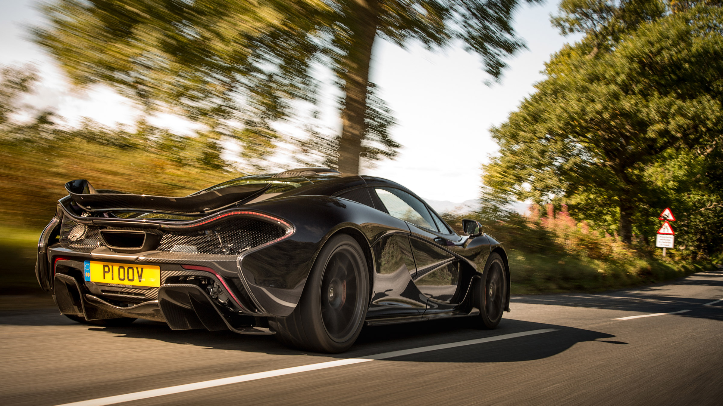 McLaren P1 purple rear tracking 