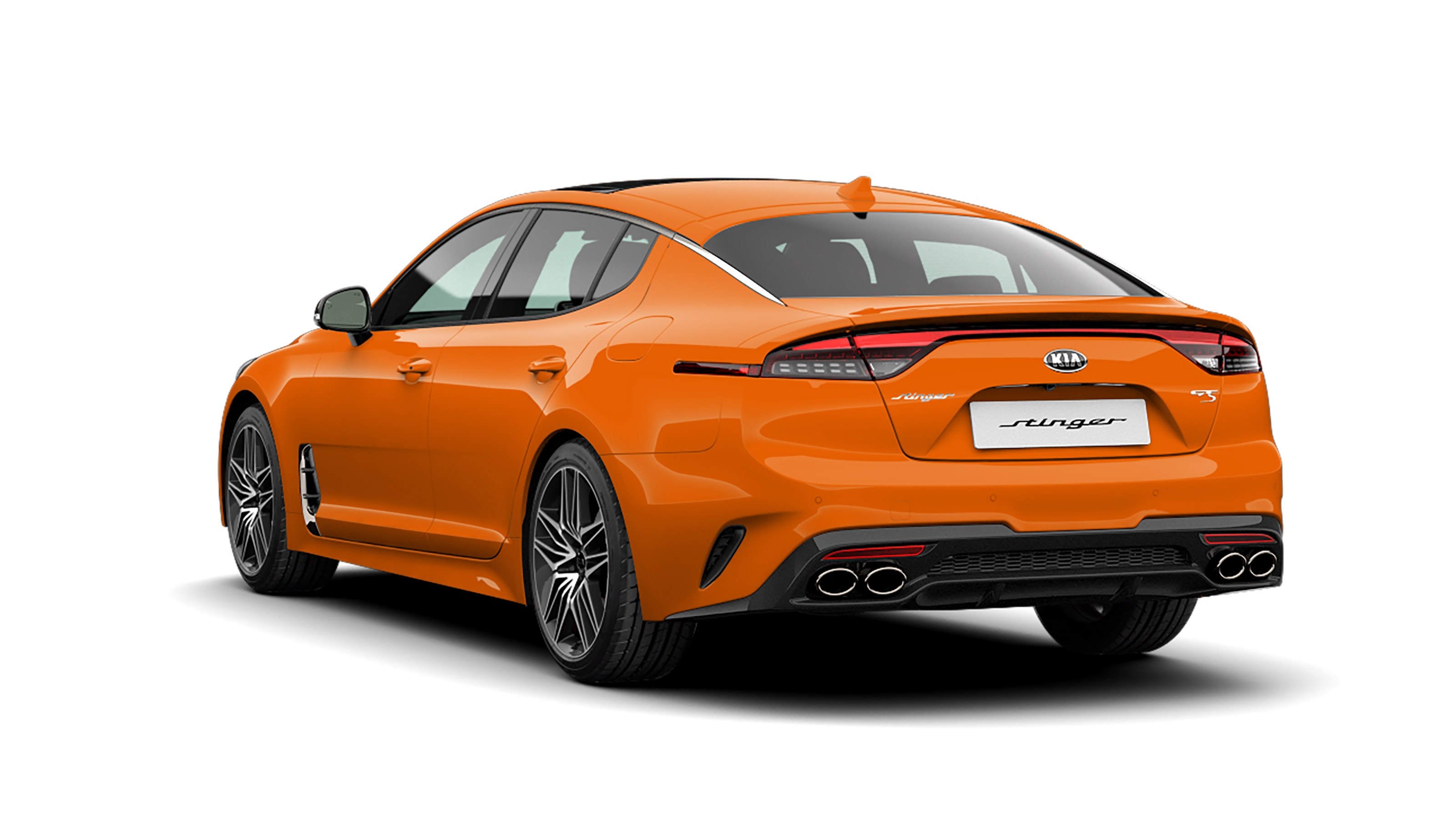 2021 Kia Stinger orange rear