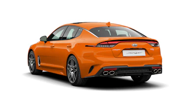 2021 Kia Stinger orange rear