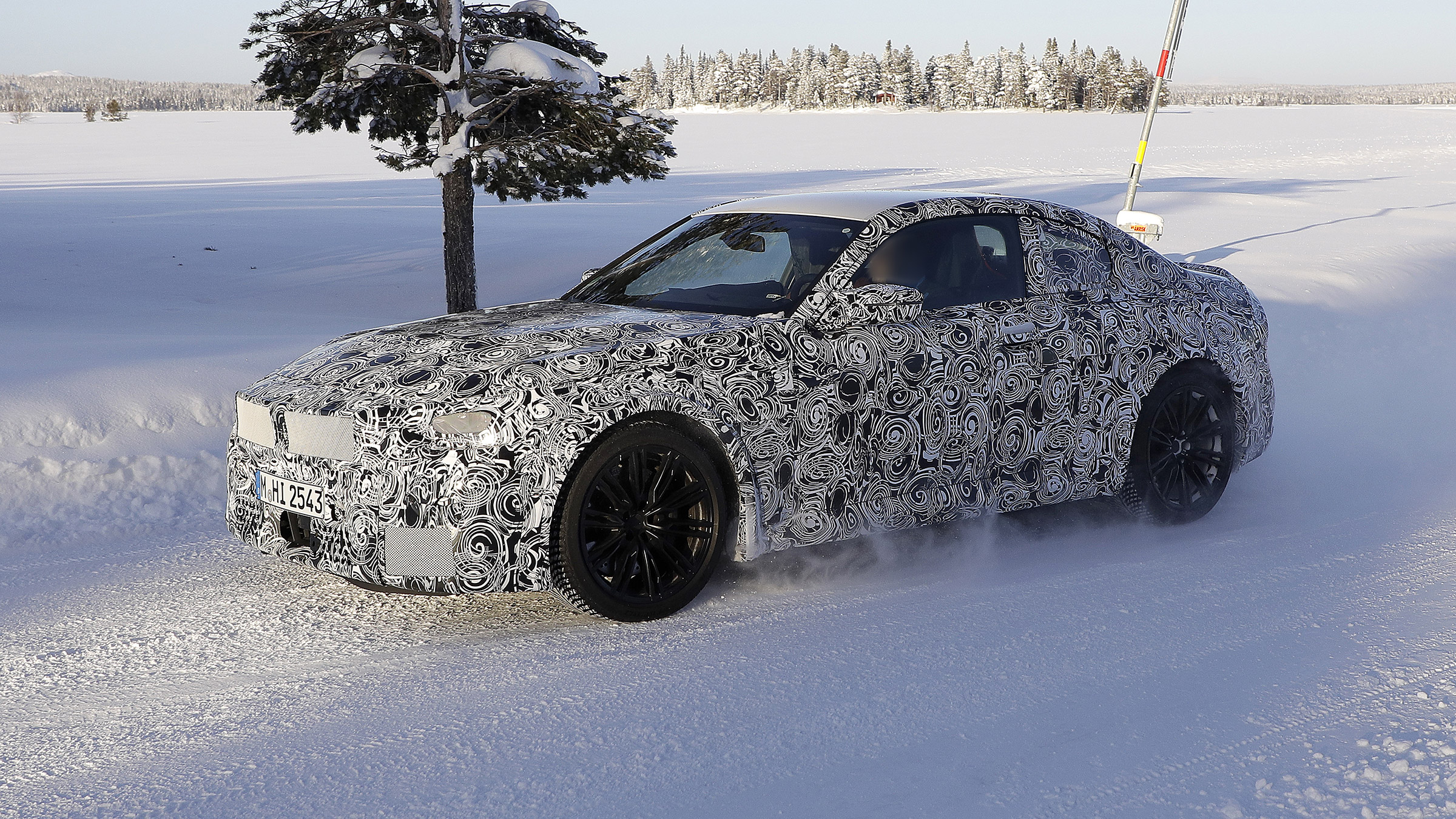 2022 BMW M2 spied front quarter