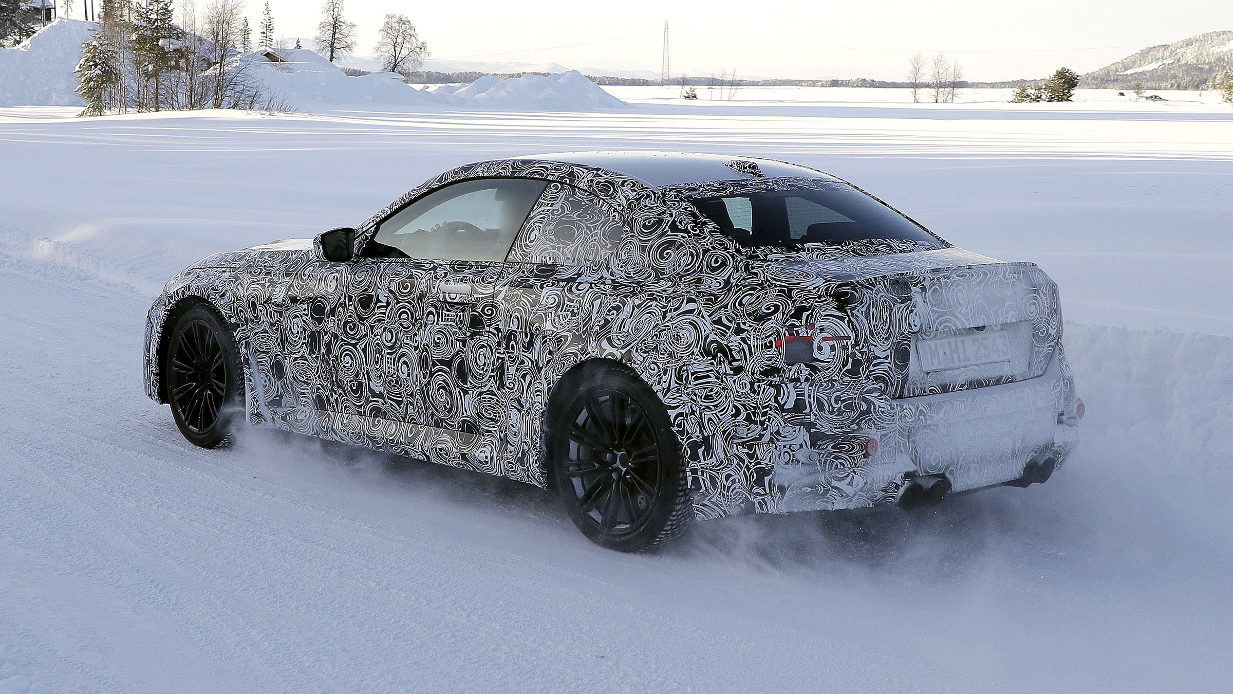 2022 BMW M2 spied rear quarter