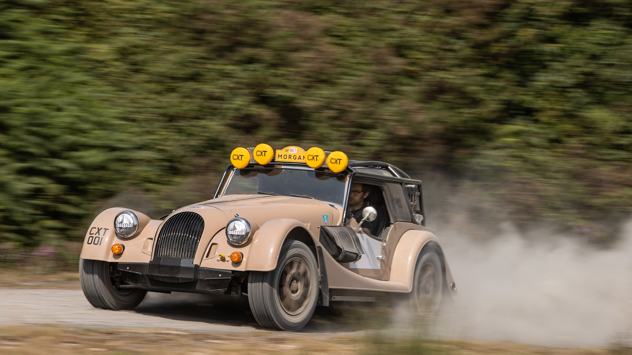 Morgan Plus Four CX-T – front quarter action 