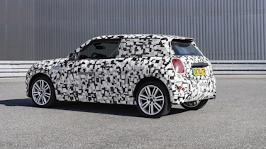 new Mini EV three-door rear quarter