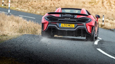 McLaren 600LT cornering rear