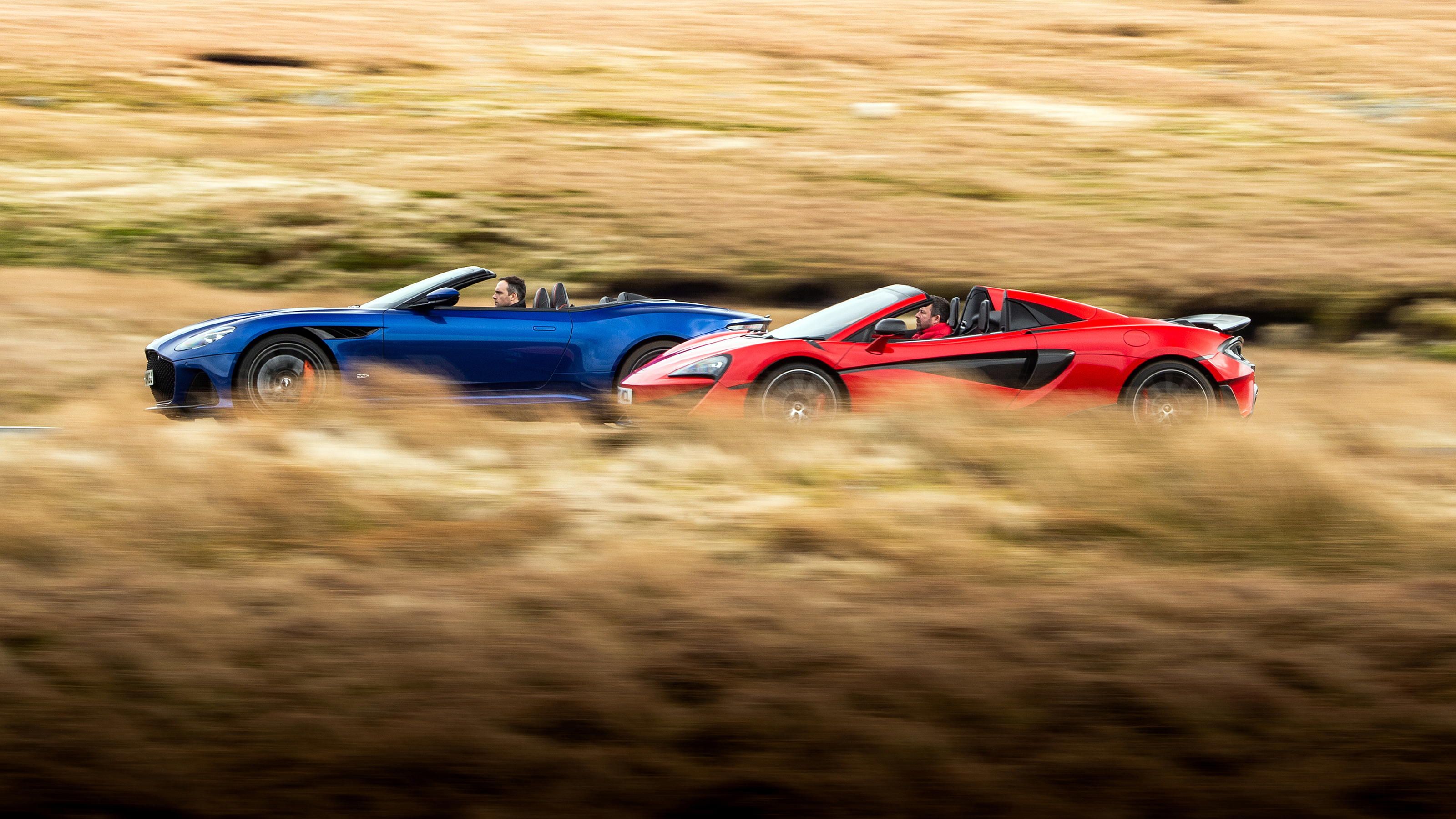Aston Martin DBS and McLaren 600LT side by side 
