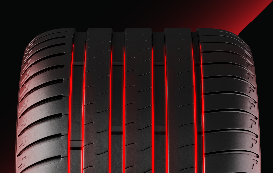 Bridgestone Potenza Sport - asymmetrical construction 