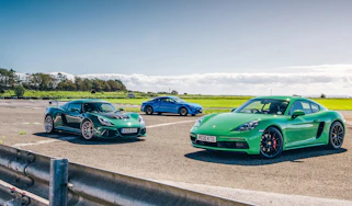 Porsche Cayman GTS 4.0 v Life110 Alpine A110 v Lotus Exige Sport 410