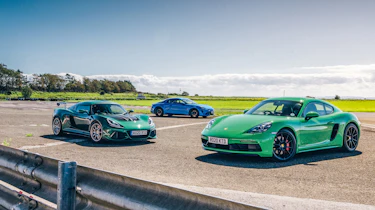 Porsche Cayman GTS 4.0 v Life110 Alpine A110 v Lotus Exige Sport 410