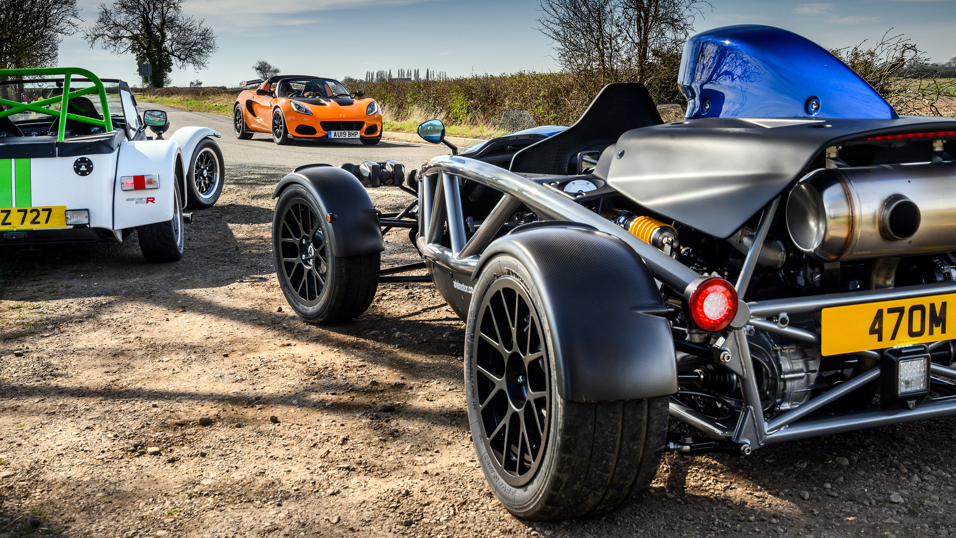 Ariel Atom 4 v Caterham Seven 310R v Lotus Elise Cup 250