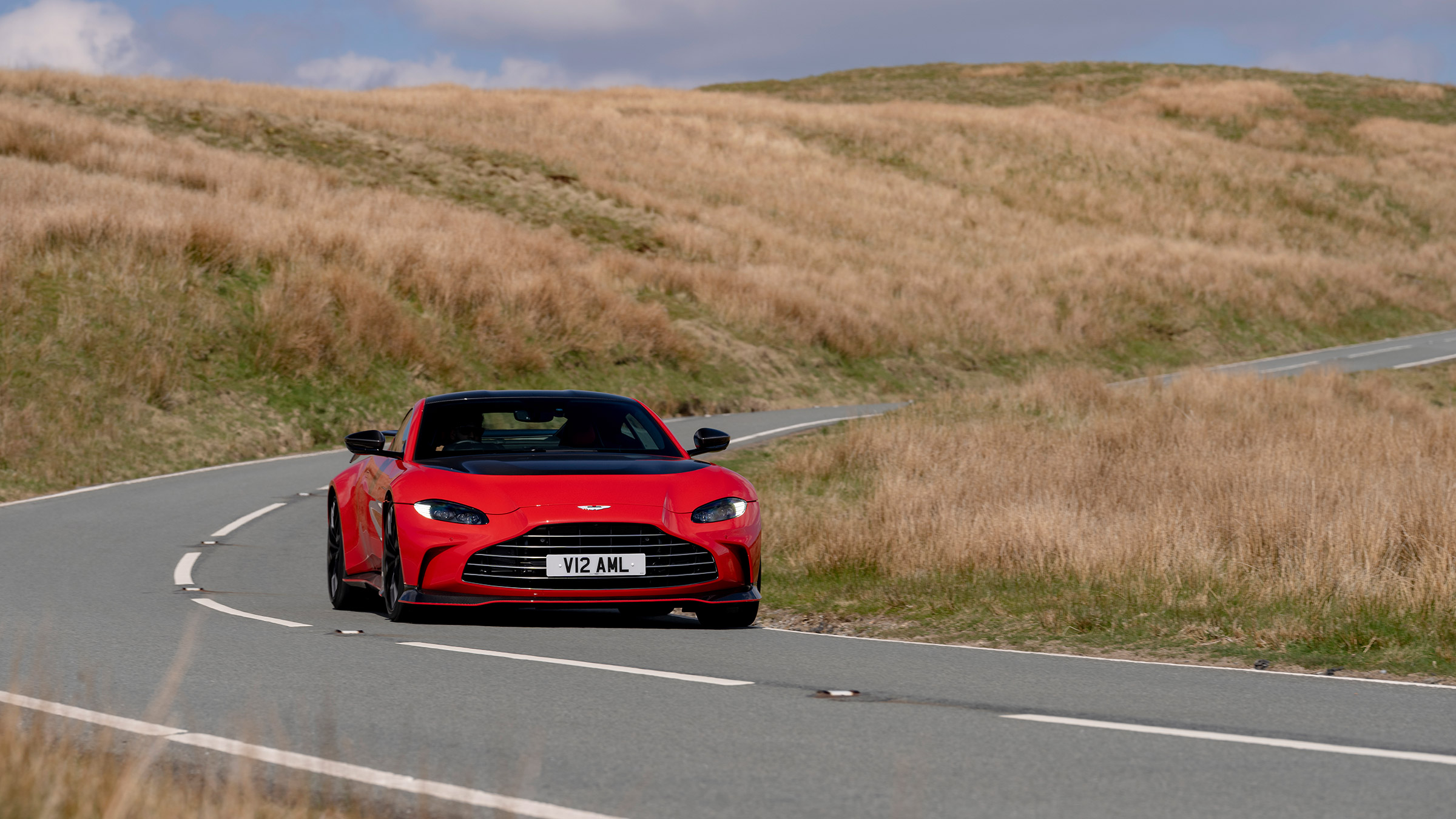Aston Martin V12 Vantage review – front cornering