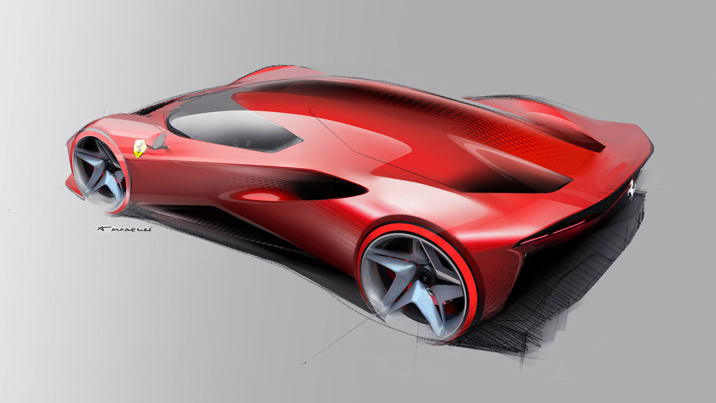 Ferrari SP48 – top sketch