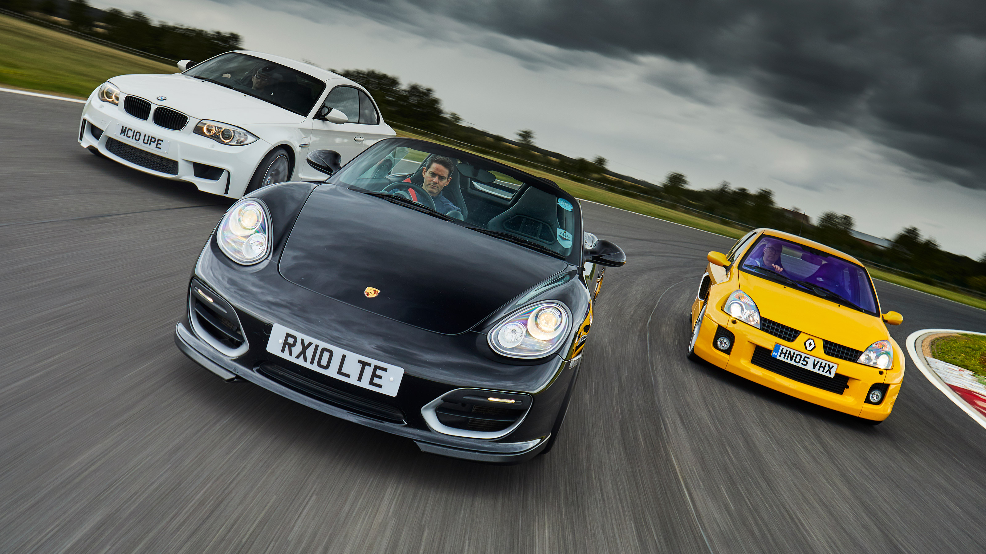 BMW 1M v Porsche Boxster Spyder v Renault Sport Clio V6