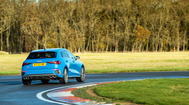 Audi S3 2022 – blue rear cornering