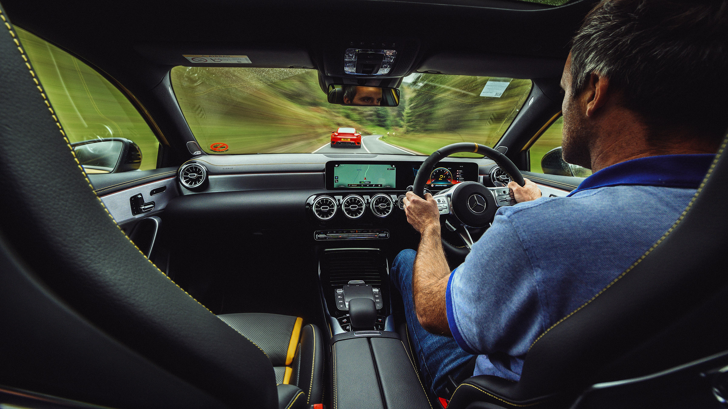 Porsche 911 Turbo S vs A45 S – int driving AMG