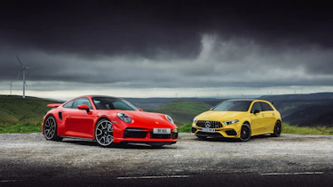 Porsche 911 Turbo S vs A45 S – header