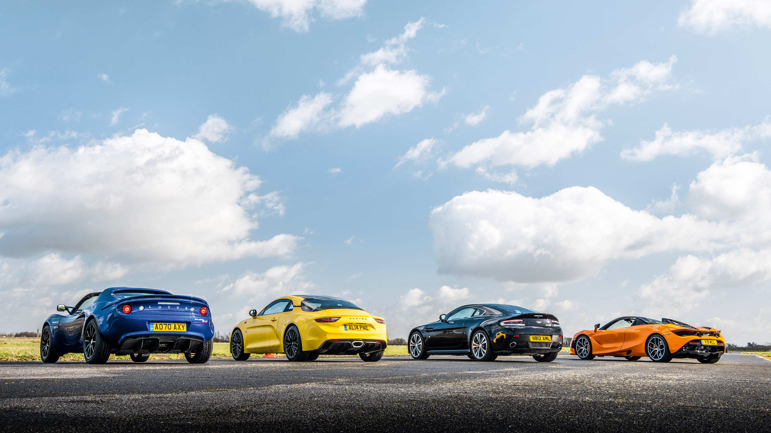 Lotus Elise v Alpine A110 v Aston Martin V12 Vantage v McLaren 720S