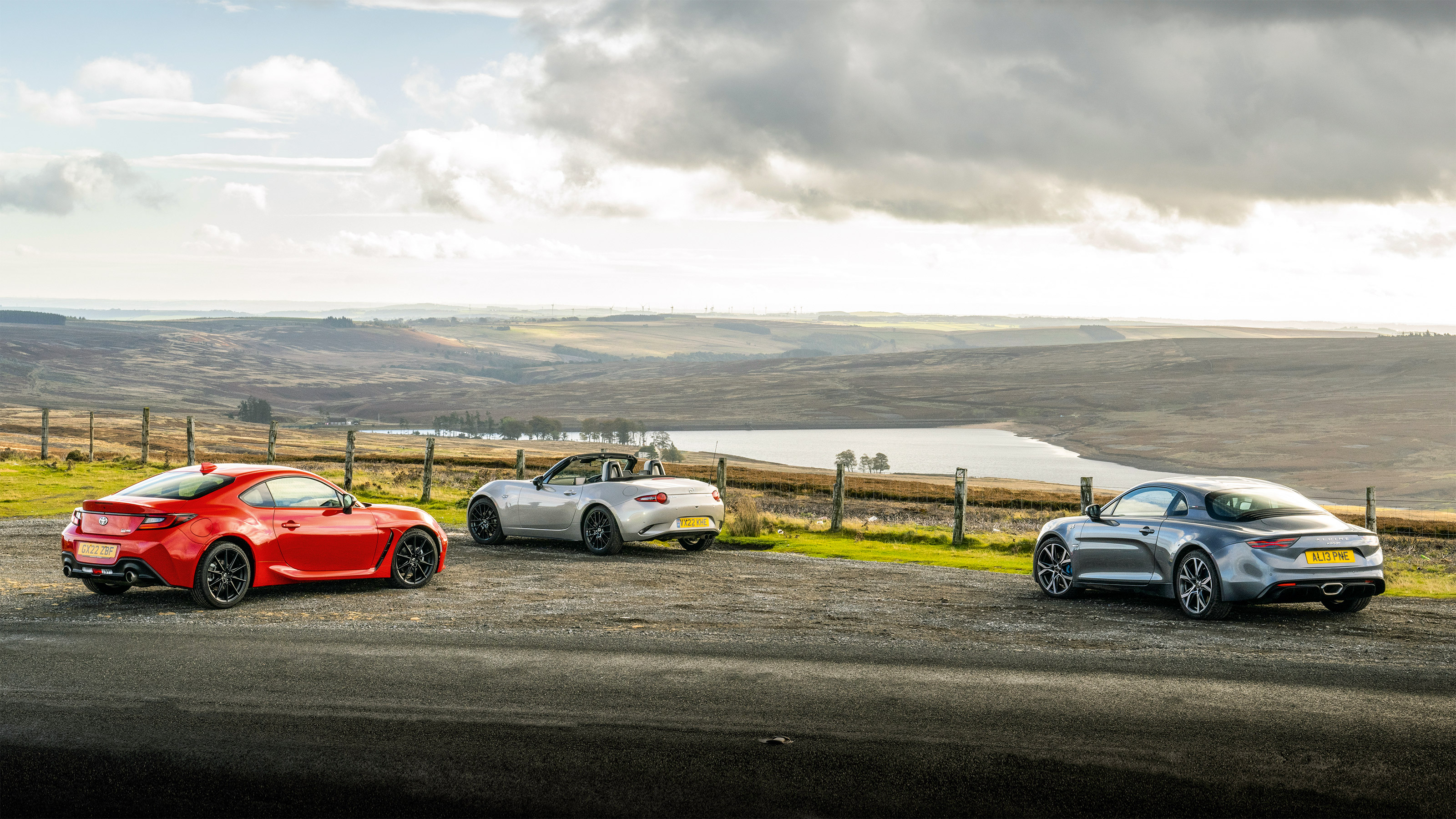 Toyota GR86, Mazda MX-5 and Alpine A110