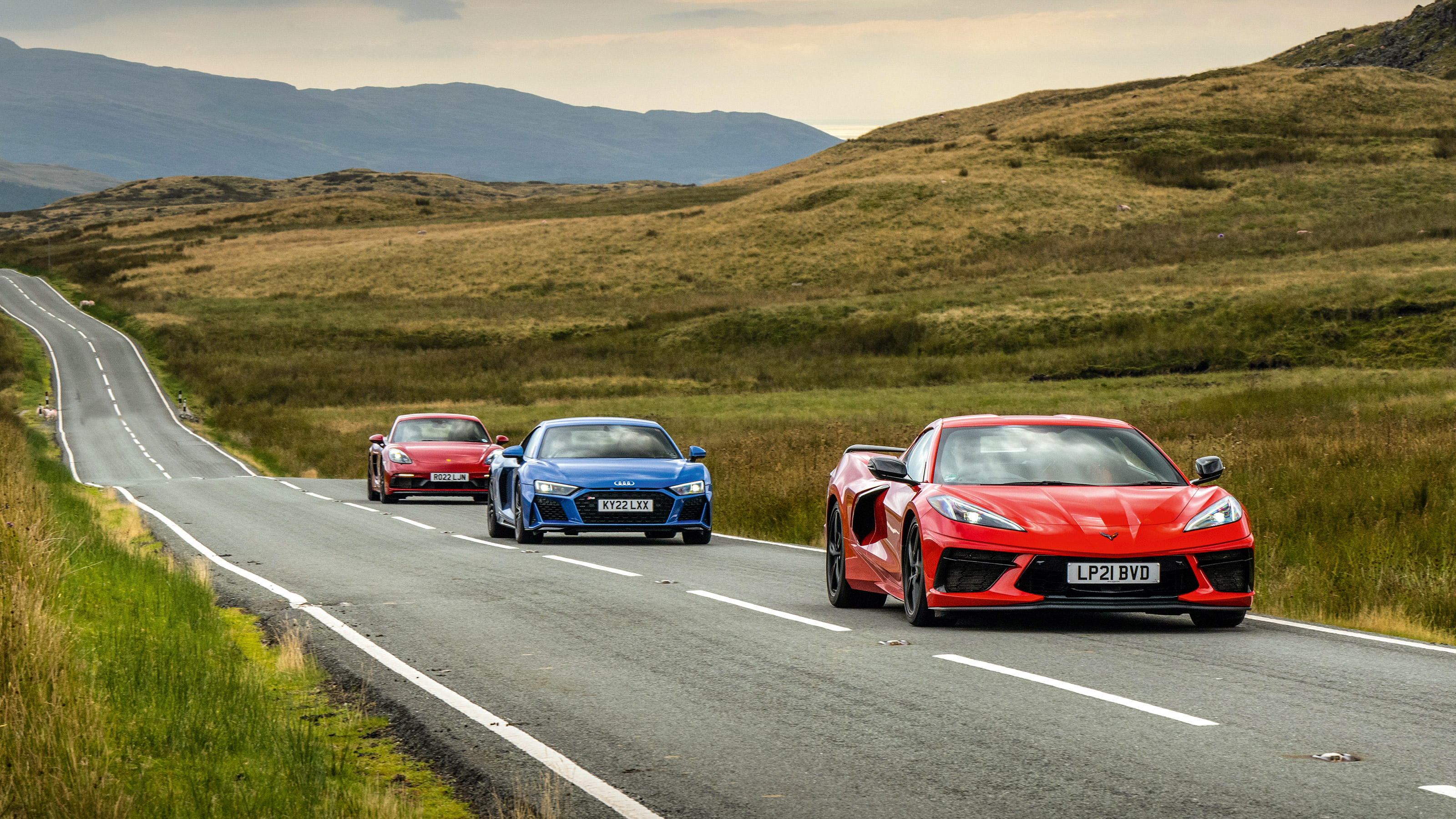 Chevrolet Corvette Stingray, Porsche 718 Cayman GTS 4.0 and Audi R8 RWD