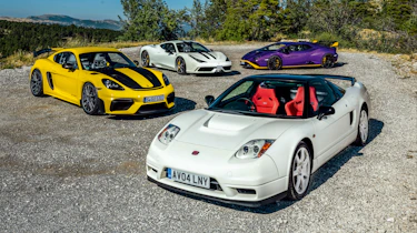 Porsche Cayman GT4 RS v Huracán STO v 458 Speciale v Honda NSX‑R