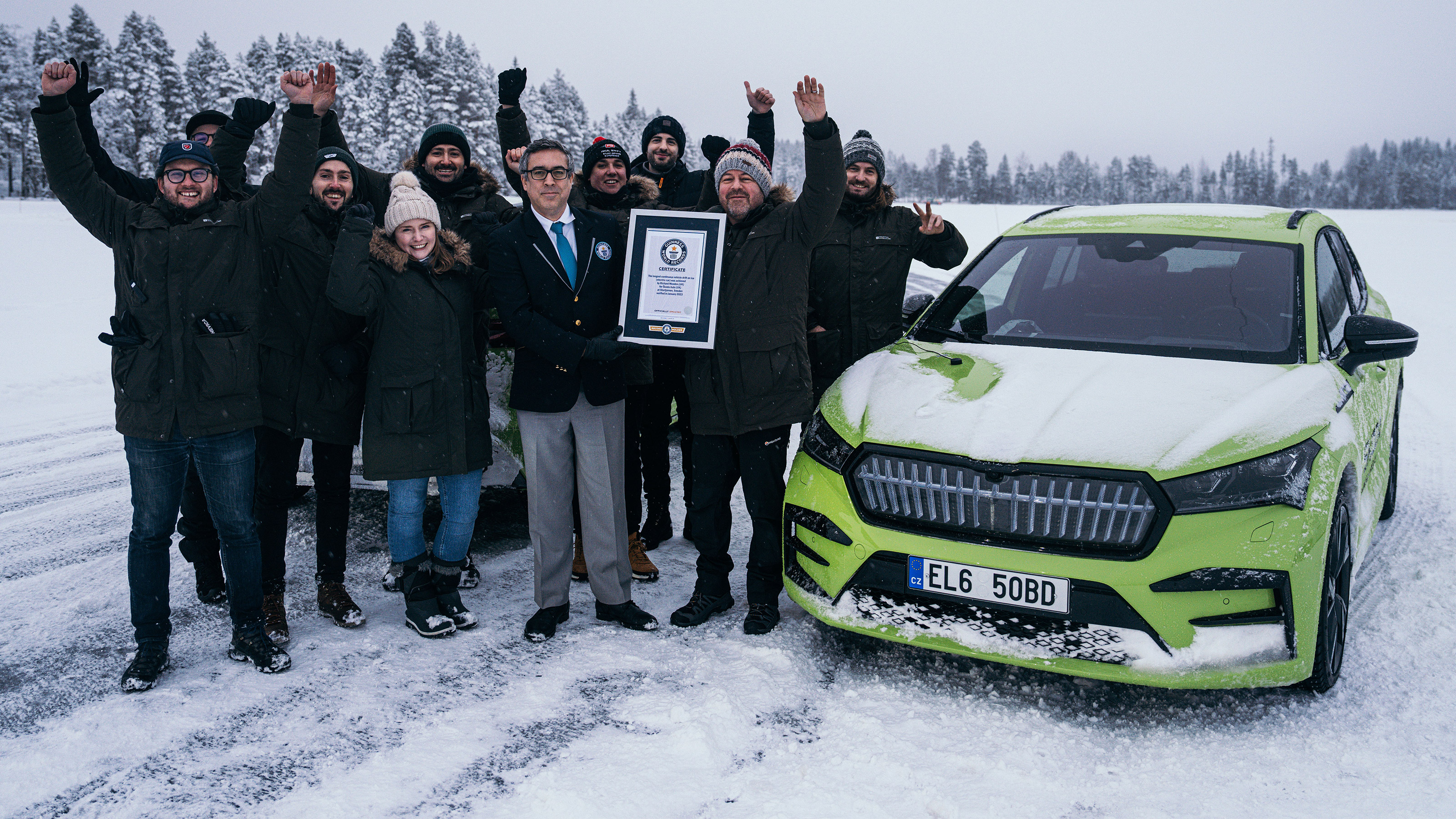 evo's Skoda ice drift record