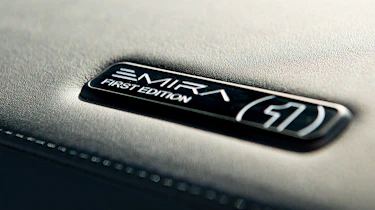 Lotus Emira Milltek exhaust - interior badge