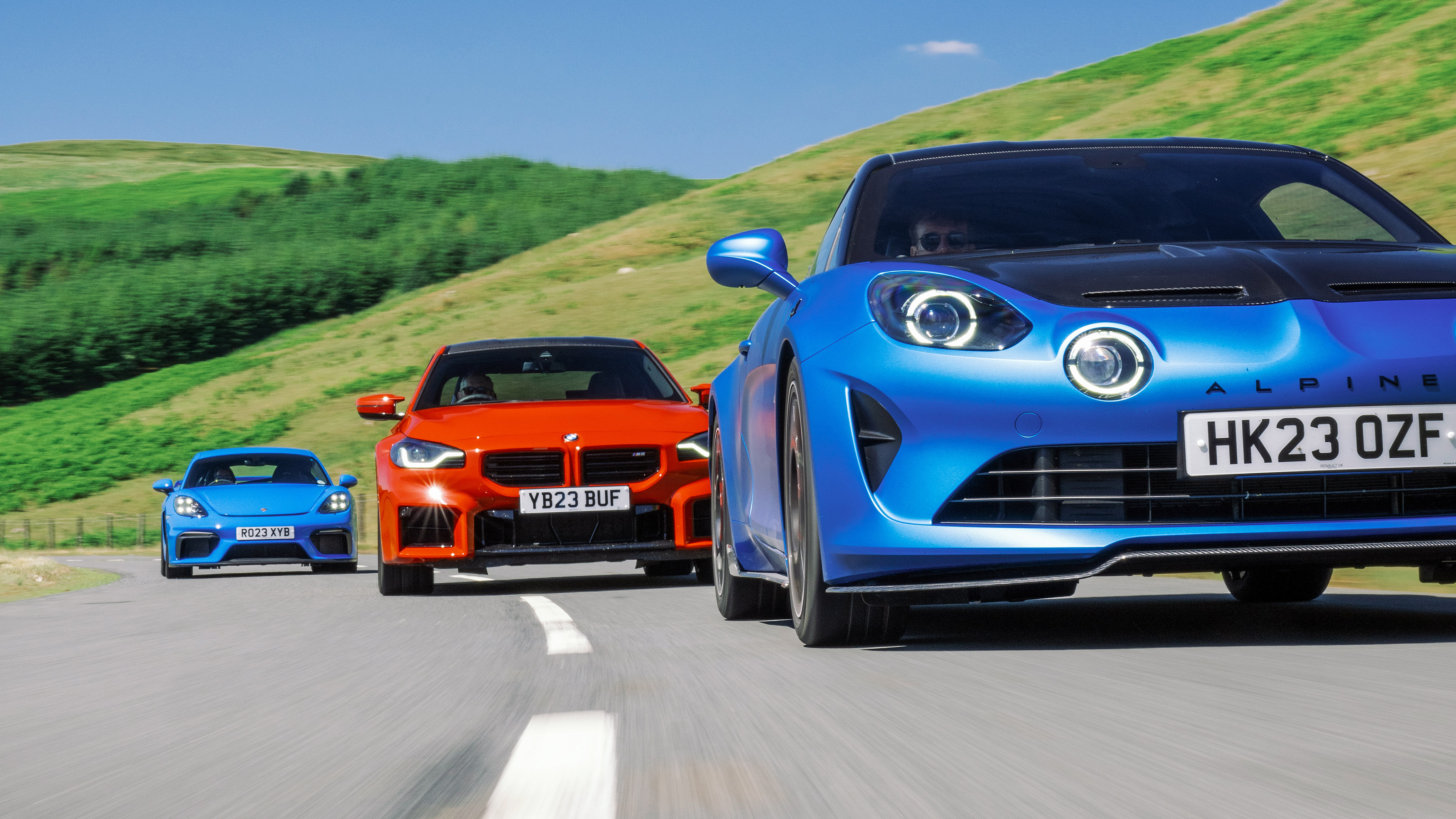 BMW M2 v Porsche Cayman GT4 v Alpine A110 R road