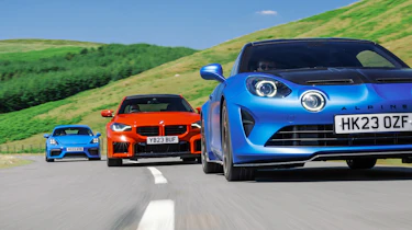 BMW M2 v Porsche Cayman GT4 v Alpine A110 R road