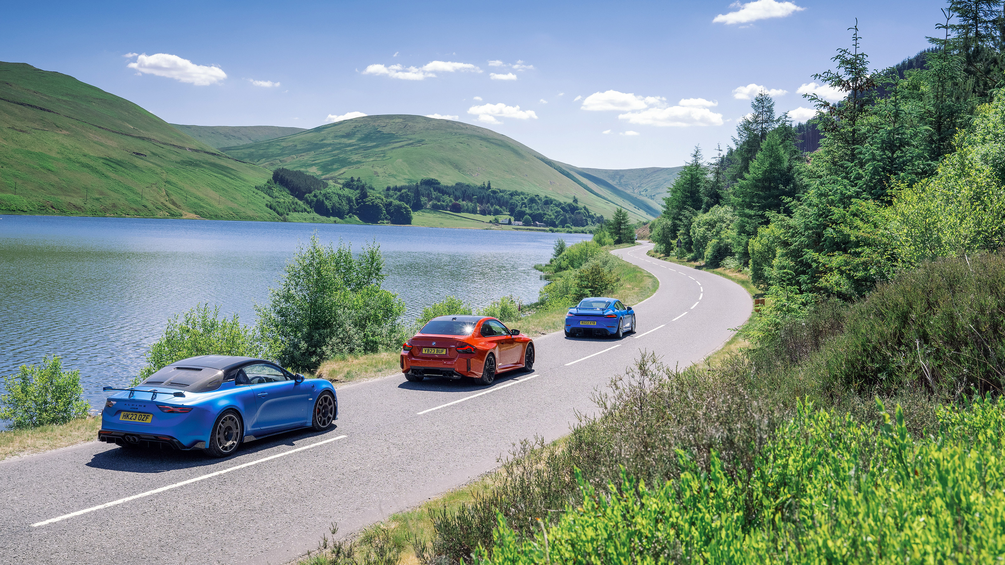 BMW M2 v Porsche Cayman GT4 v Alpine A110 R road