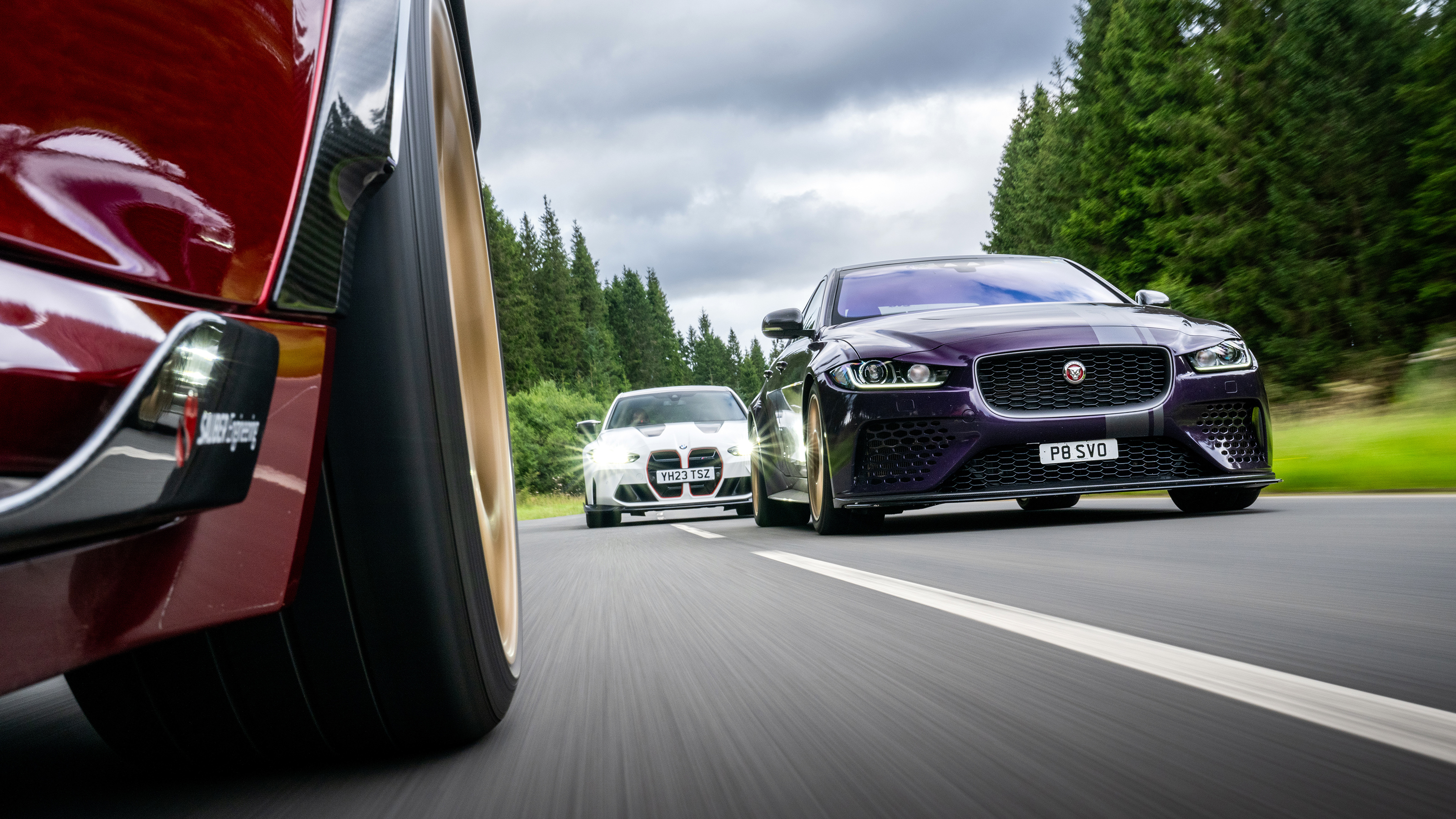 BMW M3 CS v Alfa Romeo Giulia GTA v Jaguar XE Project 8