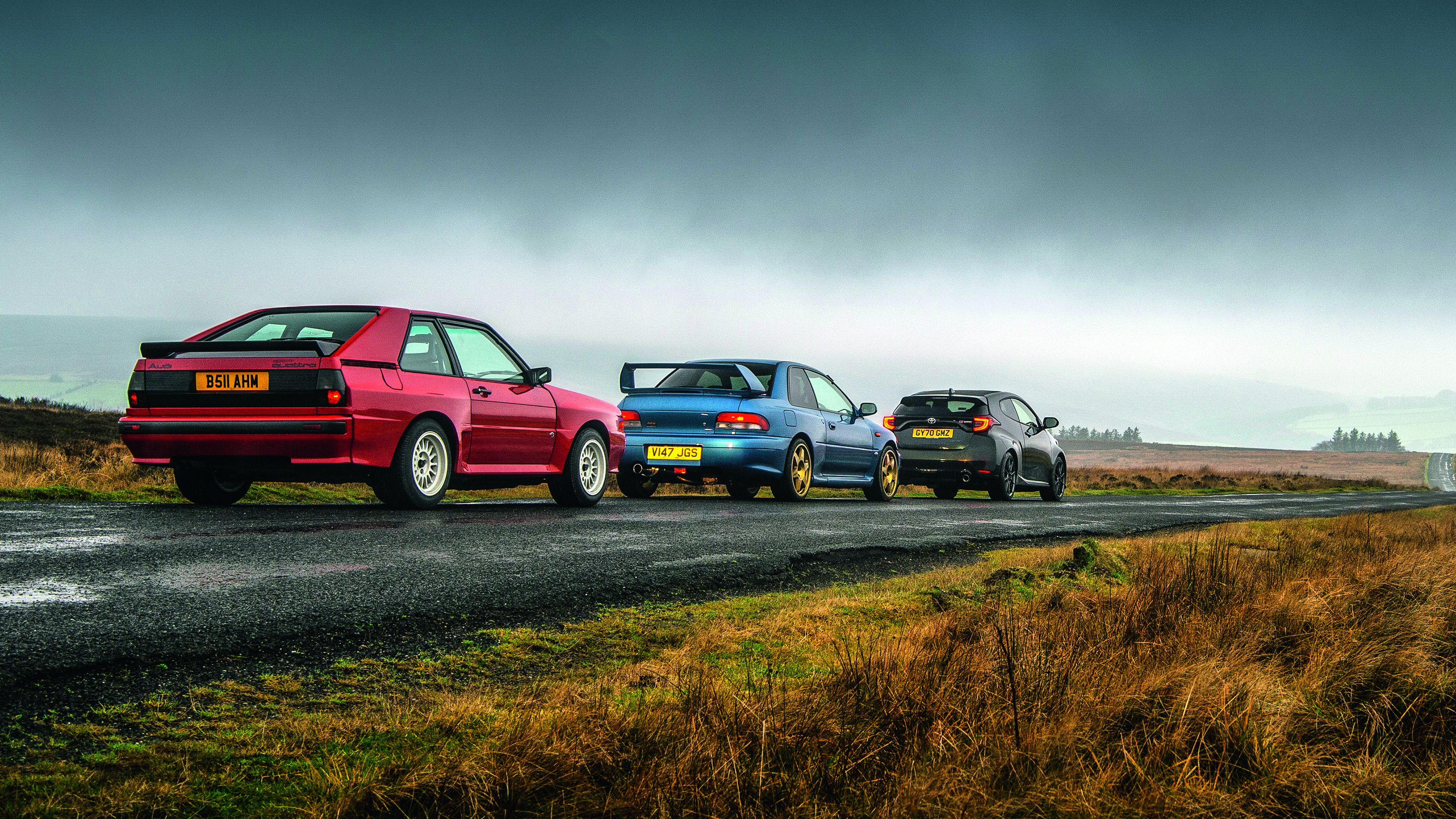 Audi Sport Quattro v Subaru Impreza 22B v Toyota GR Yaris
