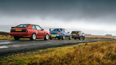 Audi Sport Quattro v Subaru Impreza 22B v Toyota GR Yaris