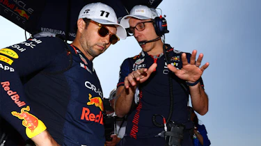 Sergio Pérez and engineer