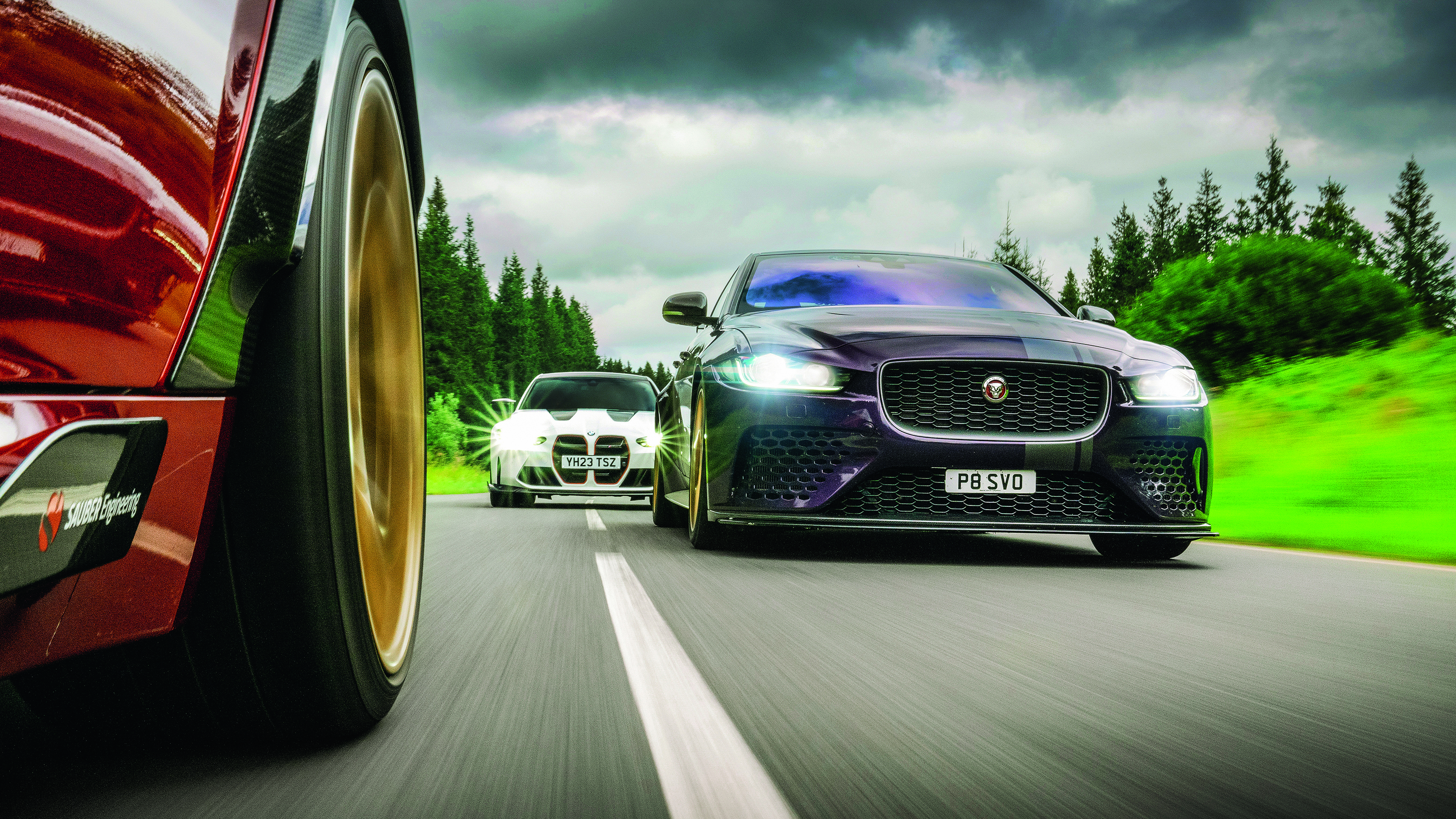 BMW M3 CS v Alfa Romeo Giulia GTA v Jaguar XE Project 8