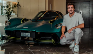 Fernando Alonso with his Aston Martin Valkyrie