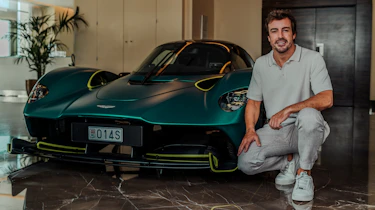 Fernando Alonso with his Aston Martin Valkyrie
