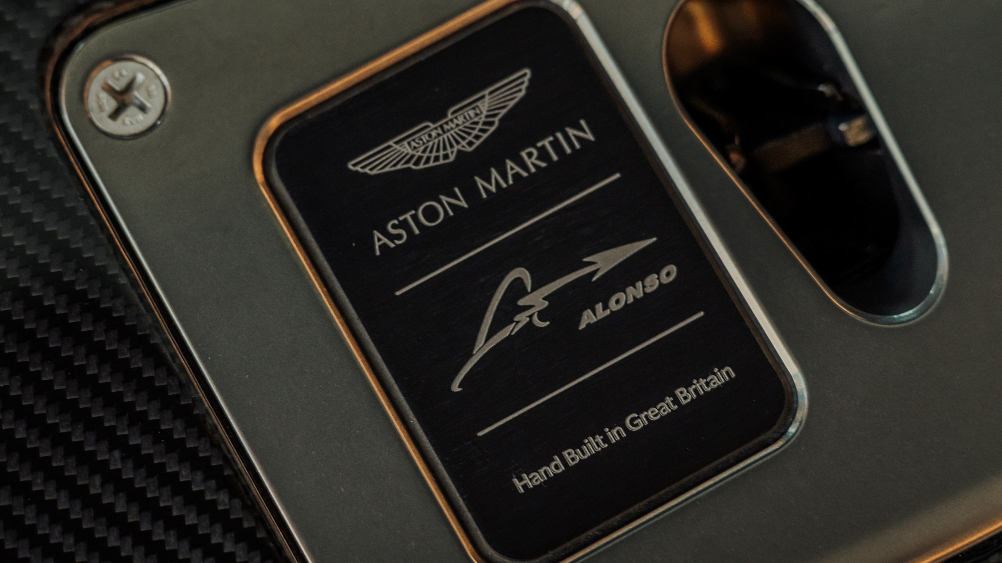 The custom plaque in Alonso's Valkyrie