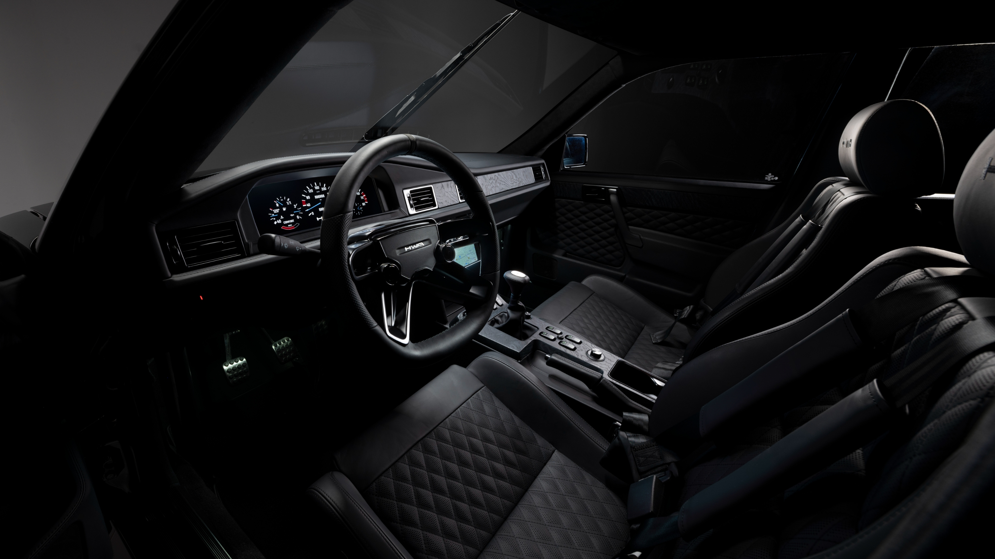 HWA Evo Mercedes 190E restomod interior