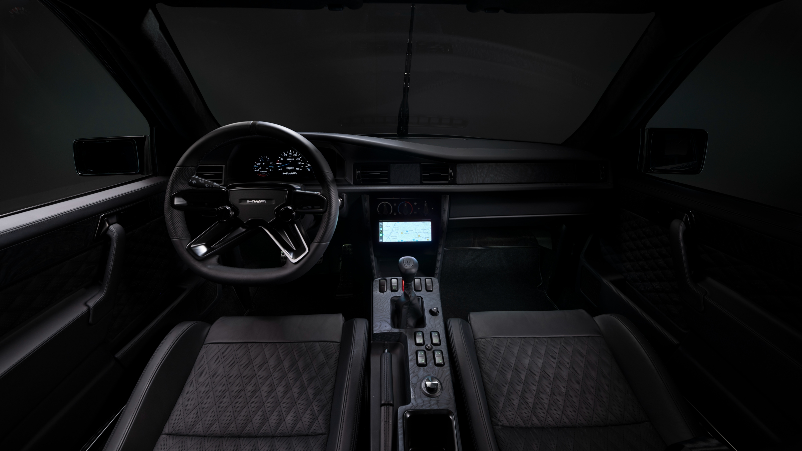 HWA Evo Mercedes 190E restomod interior