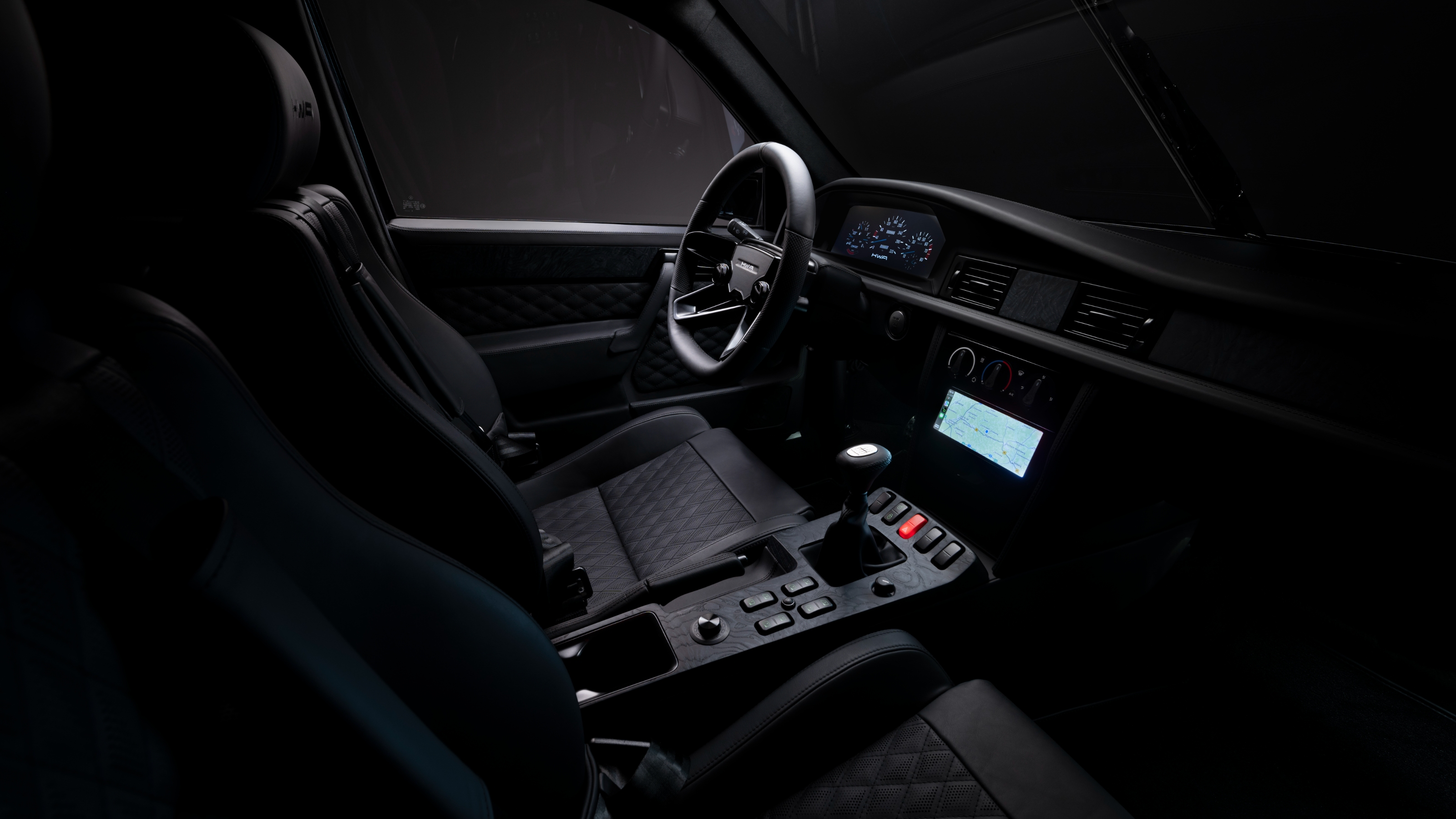 HWA Evo Mercedes 190E restomod interior