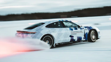 Porsche Taycan ice drifting record – front