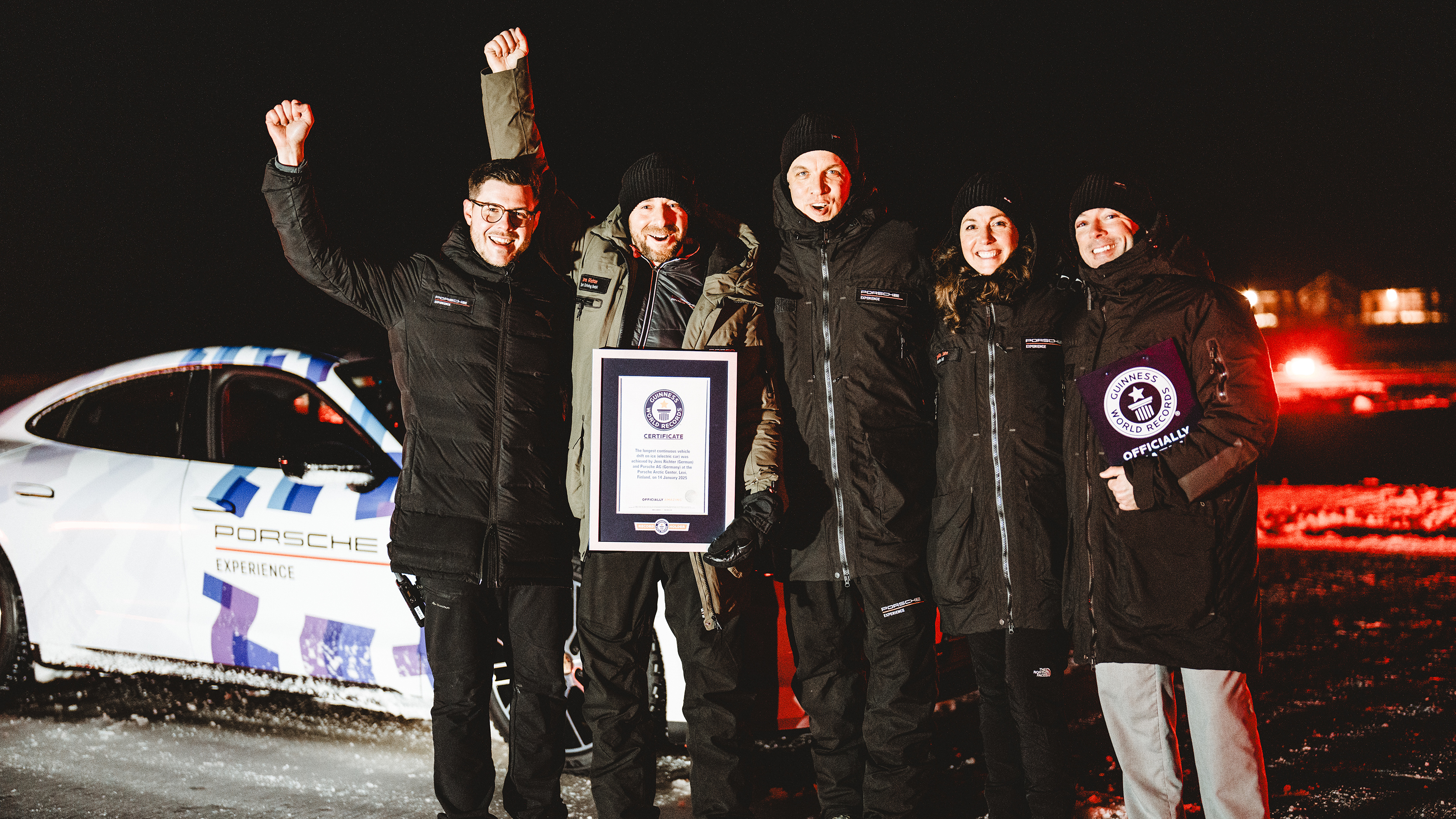 Porsche Taycan ice drifting record 